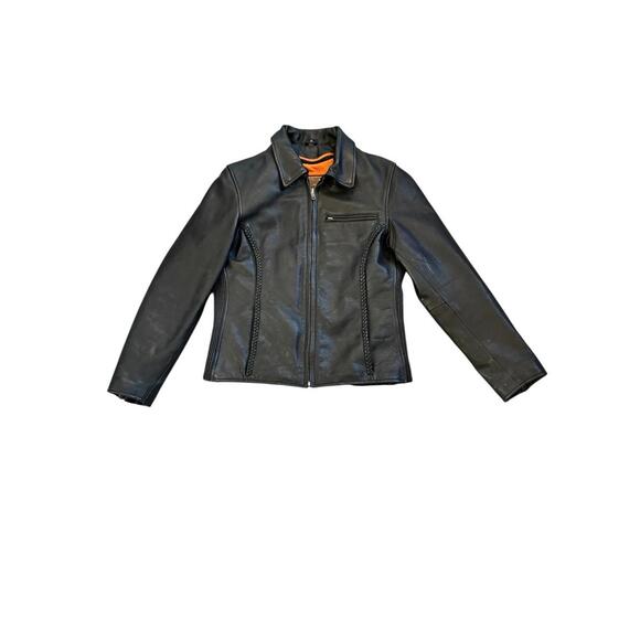 First Classics Black Leather Jacket Womens Motorcycle Biker Lined Thinsulate M - Picture 1 of 16